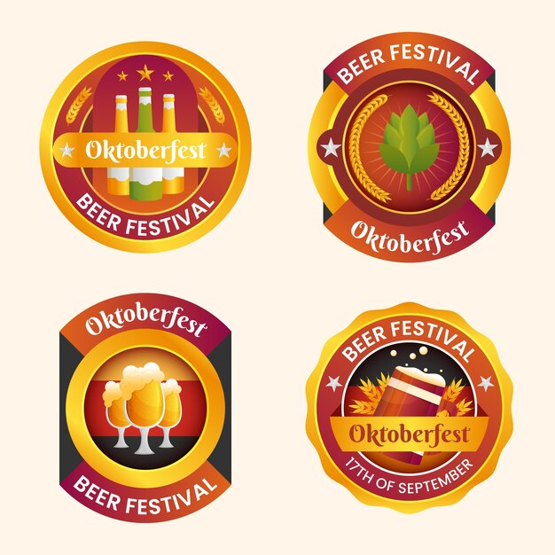 Bezpłatny wektor gradientowa kolekcja logo oktoberfest