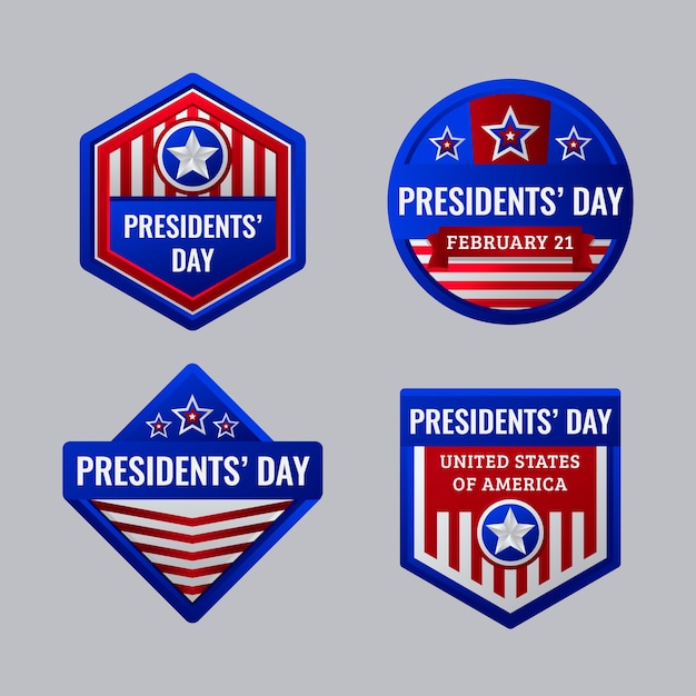 Gradientowa kolekcja odznak na dzień prezydentów