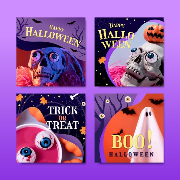 Gradientowa Kolekcja Postów Na Instagramie Halloween