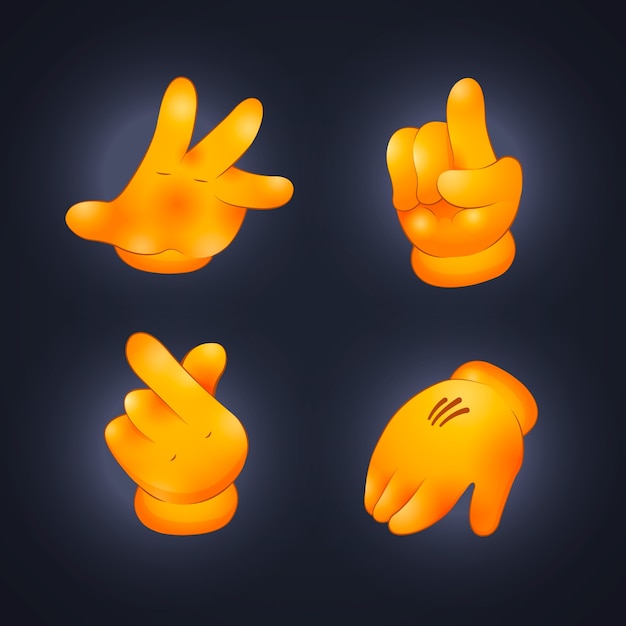 Gradientowa Kolekcja Rąk Emoji