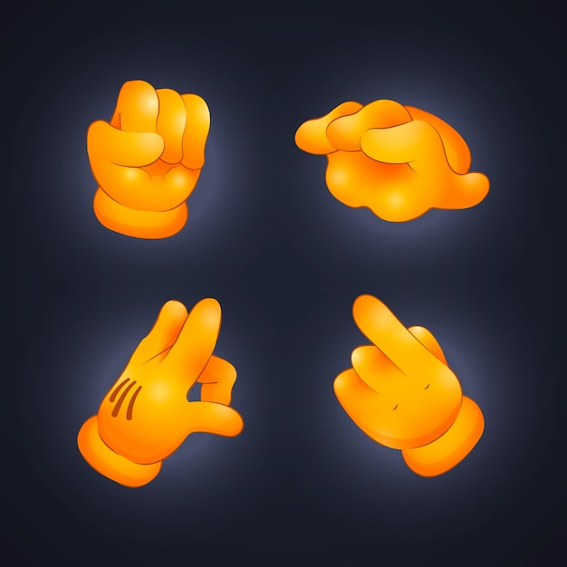 Bezpłatny wektor gradientowa kolekcja rąk emoji