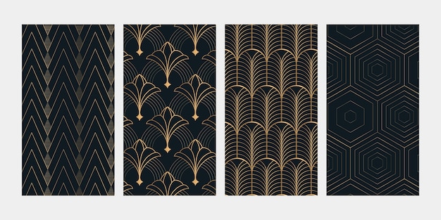 Gradientowa kolekcja wzorów w stylu art deco