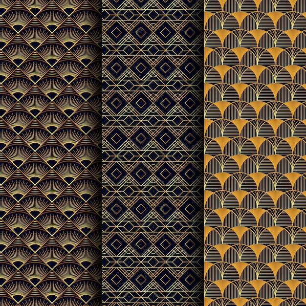 Gradientowa kolekcja wzorów w stylu art deco