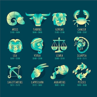 Gradientowa kolekcja znaków zodiaku
