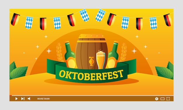 Gradientowa miniatura youtube na festiwal oktoberfest