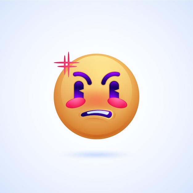 Bezpłatny wektor gradientowa sfrustrowana ilustracja emoji