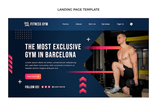 Gradientowa strona docelowa treningu fitness