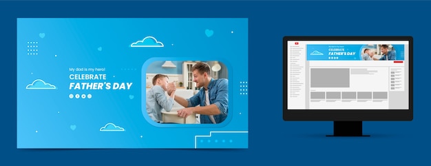 Bezpłatny wektor gradientowa sztuka kanału youtube dzień ojca