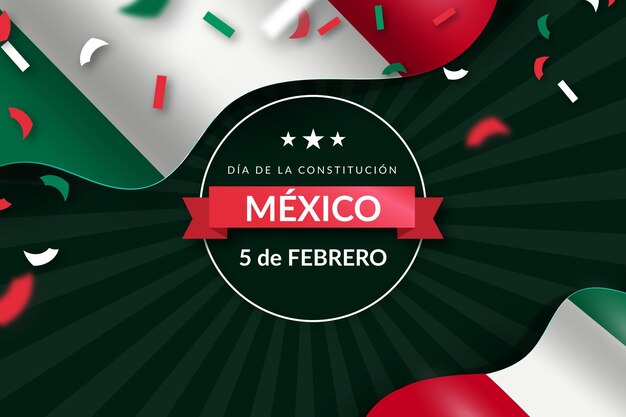 Gradientowa tapeta dzień konstytucji z meksykańską flagą