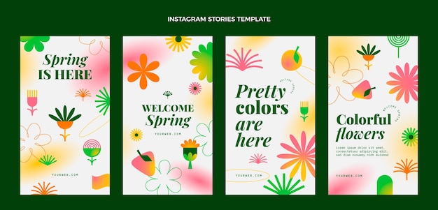 Gradientowa wiosenna kolekcja opowiadań na instagramie