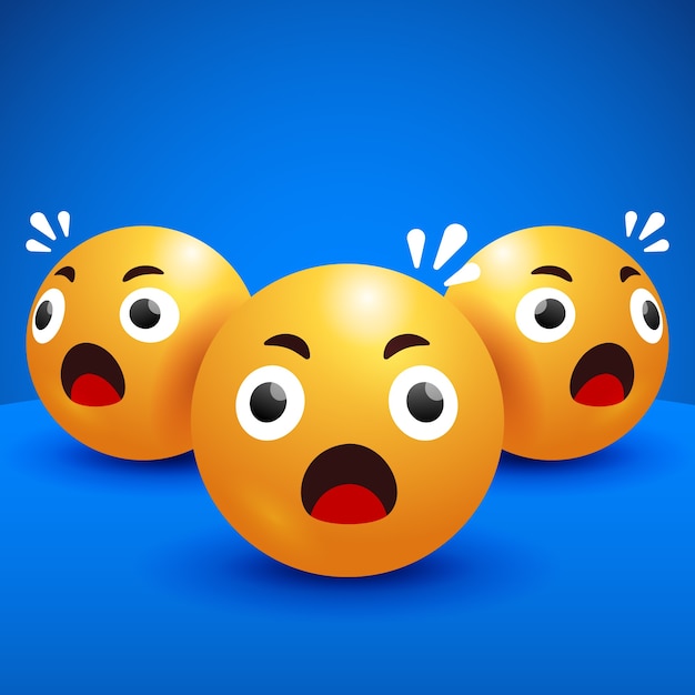 Bezpłatny wektor gradientowa zszokowana ilustracja emoji