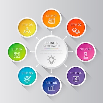 Gradientowe biznes infographic kroki