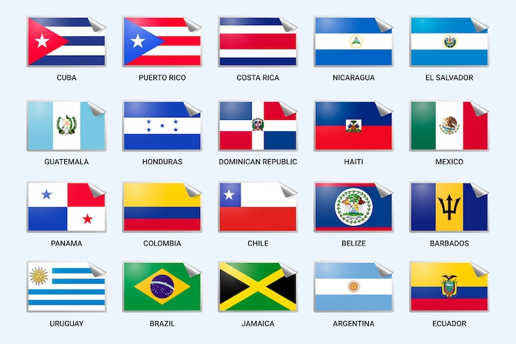 Bezpłatny plik Wektor gradientowe flagi latam zestaw ilustracji