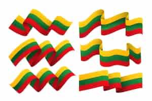 Bezpłatny wektor gradientowe flagi litewskie ustawione