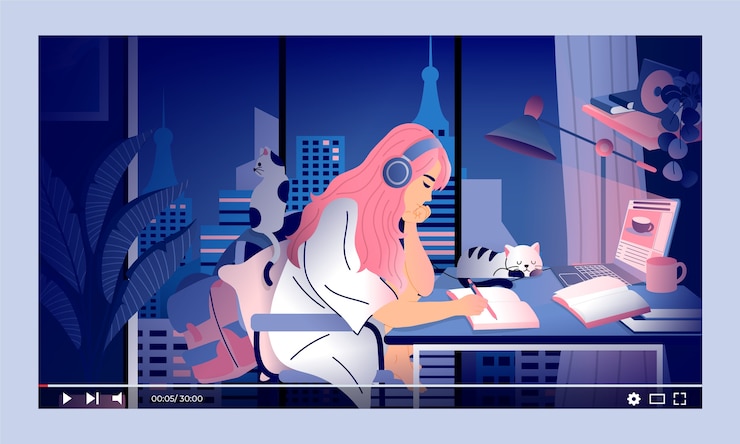 Bezpłatny plik Wektor gradientowe ilustracje lo-fi