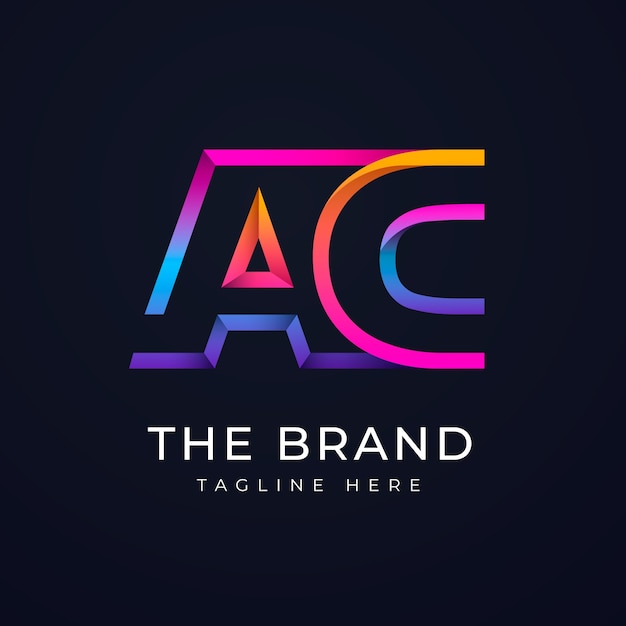 Bezpłatny wektor gradientowe logo ac