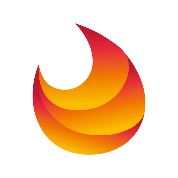 Bezpłatny wektor gradientowe logo czerwonego płomienia 2
