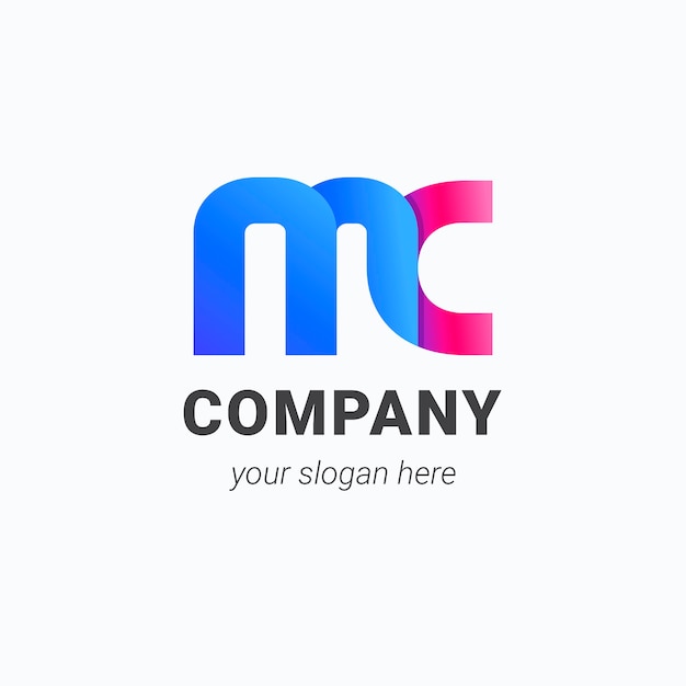 Bezpłatny wektor gradientowe logo mc