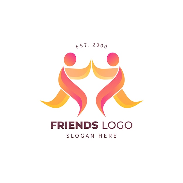 Bezpłatny wektor gradientowe logo przyjaciół