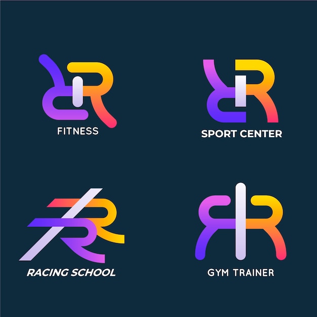 Bezpłatny wektor gradientowe logo rr