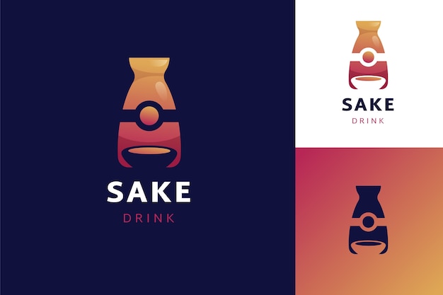 Bezpłatny wektor gradientowe logo sake