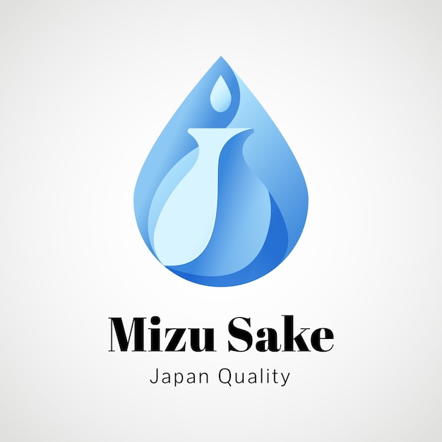 Bezpłatny wektor gradientowe logo sake