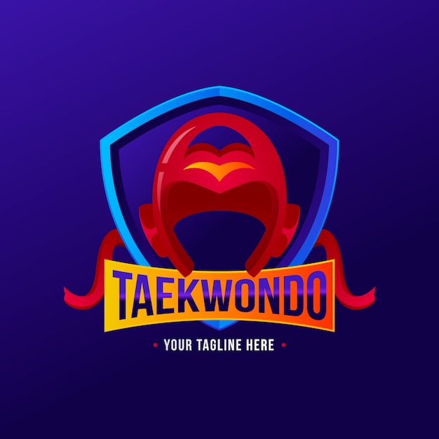 Bezpłatny wektor gradientowe logo taekwondo