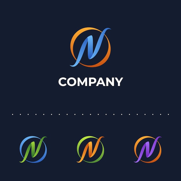Bezpłatny wektor gradientowe logo z literą n