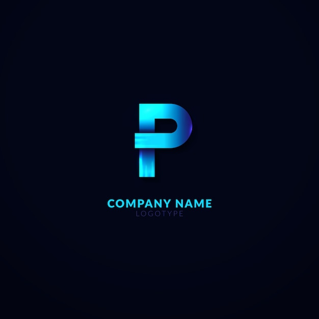 Bezpłatny wektor gradientowe logo z literą p