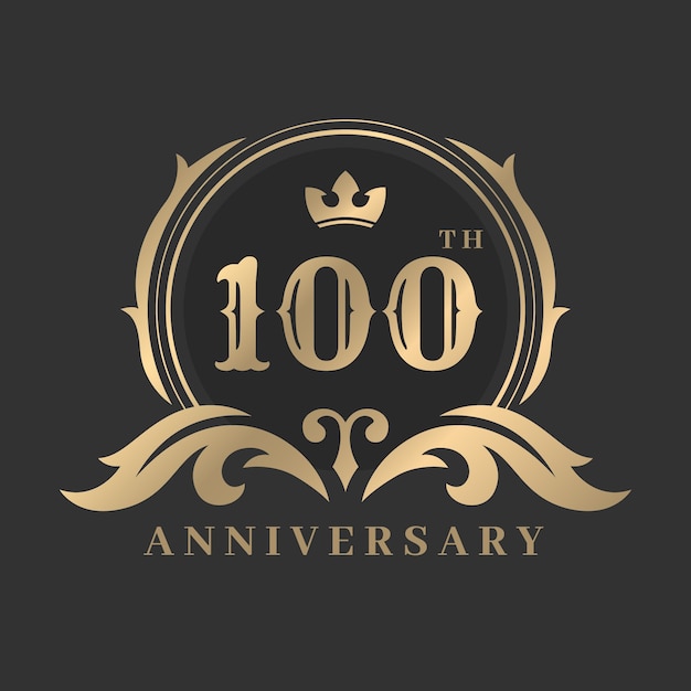 Bezpłatny wektor gradientowe logo z okazji 100. urodzin