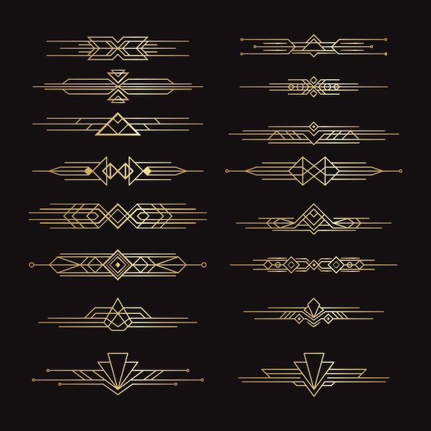 Gradientowe ozdoby w stylu art deco