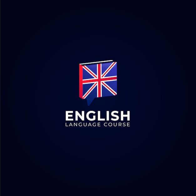 Bezpłatny wektor gradientowe projektowanie logo angielskiej szkoły