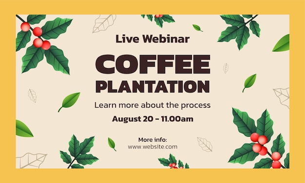 Bezpłatny wektor gradientowe seminarium internetowe na temat plantacji kawy