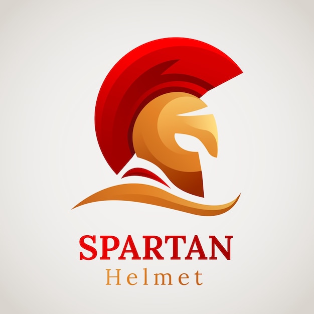 Bezpłatny wektor gradientowe spartańskie logo kasku