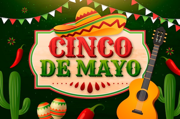 Gradientowe tło cinco de mayo