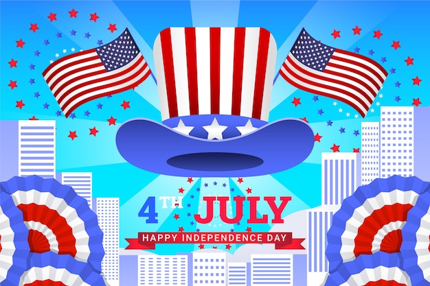 Bezpłatny wektor gradientowe tło dla amerykańskiej uroczystości 4 lipca