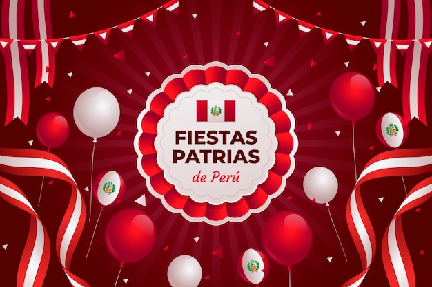 Gradientowe Tło Dla Obchodów Peruwiańskich Fiestas Patrias