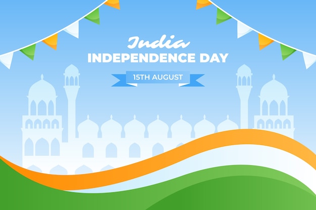 Gradientowe Tło Dnia Niepodległości Indii Z Trznadel