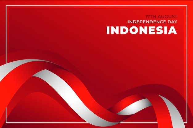 Bezpłatny wektor gradientowe tło dnia niepodległości w indonezji