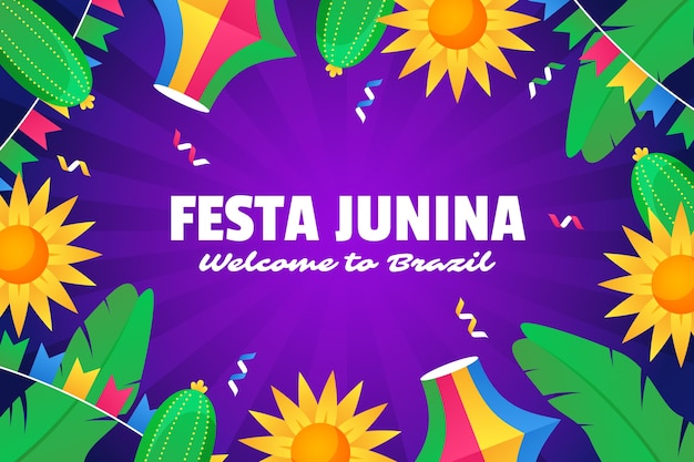 Bezpłatny wektor gradientowe tło festas juninas