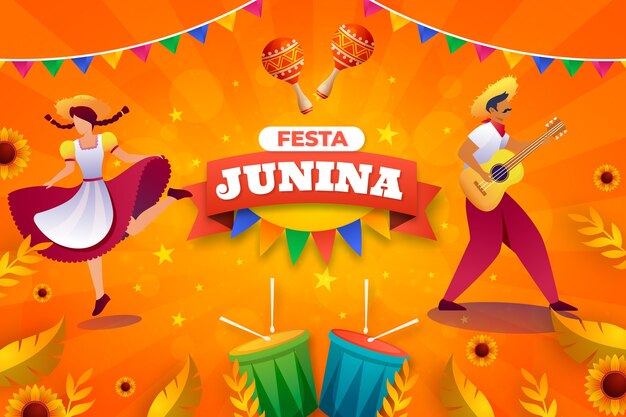 Gradientowe tło festas juninas