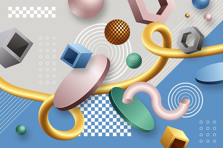 Bezpłatny plik Wektor gradientowe tło geometryczne 3d