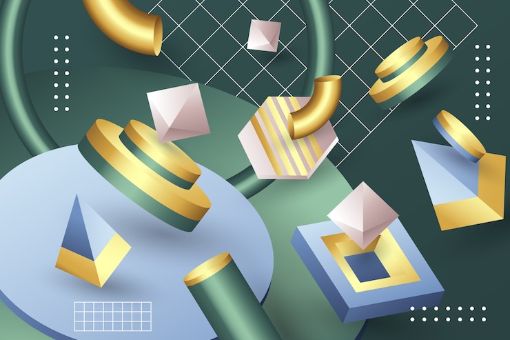 Bezpłatny plik Wektor gradientowe tło geometryczne 3d