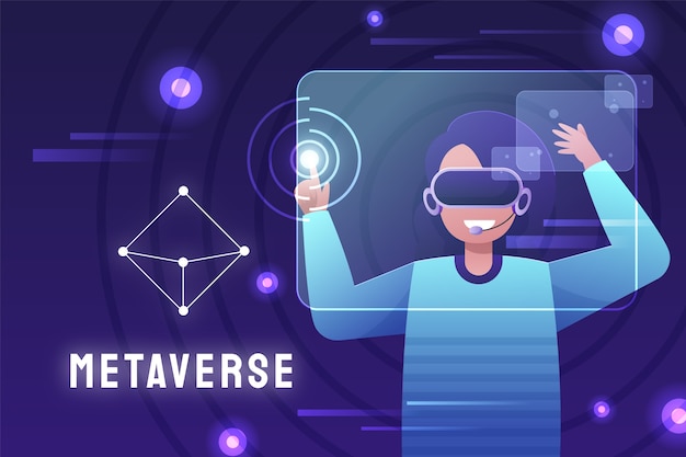 Bezpłatny wektor gradientowe tło metaverse