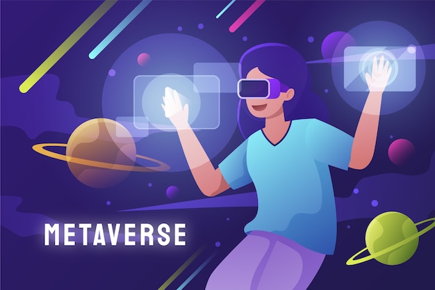 Gradientowe tło metaverse