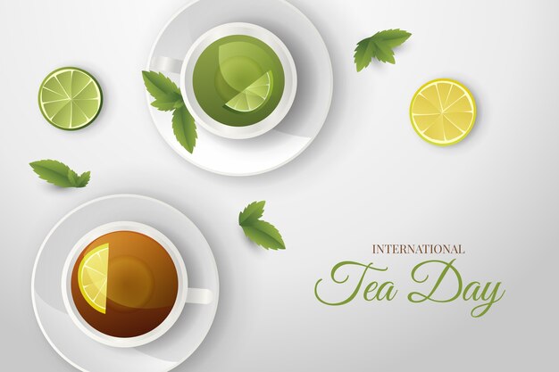 Gradientowe tło międzynarodowego dnia herbaty