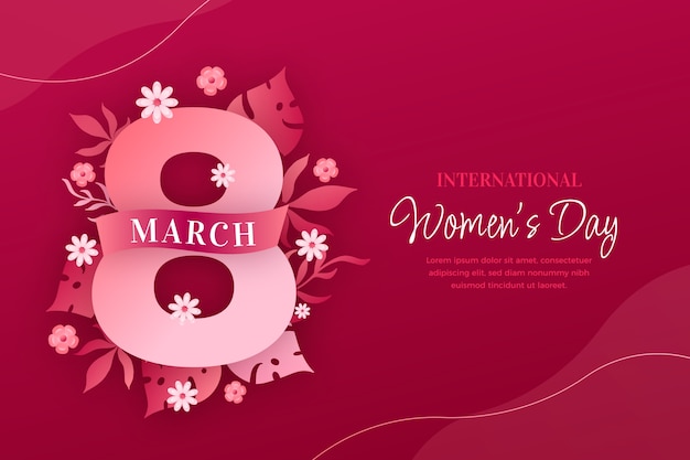 Bezpłatny wektor gradientowe tło międzynarodowego dnia kobiet