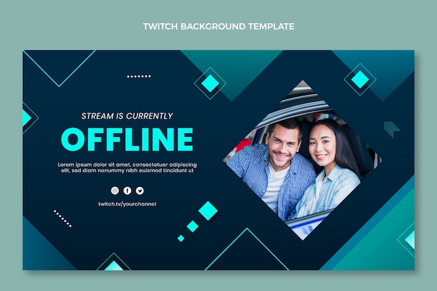 Gradientowe tło twitch wypożyczalni samochodów