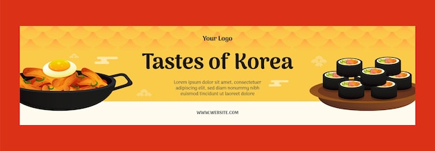 Gradientowy baner koreańskiej restauracji