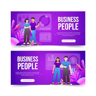 Gradientowy baner ludzi biznesu